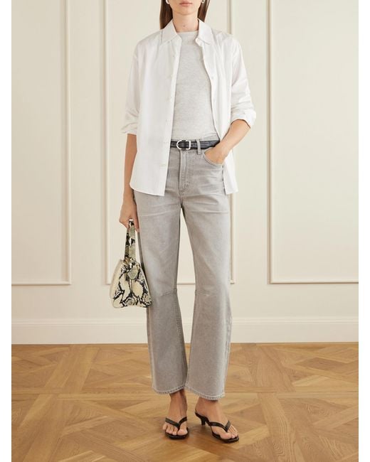 Citizens of Humanity Gray Miro Mid-Rise Barrel-Leg Jeans