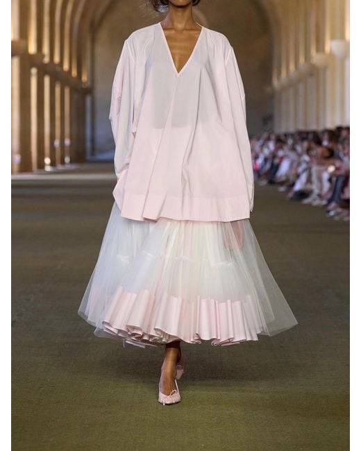 Jacquemus Pink Paysan Oversized Cotton-Blend Mini Dress