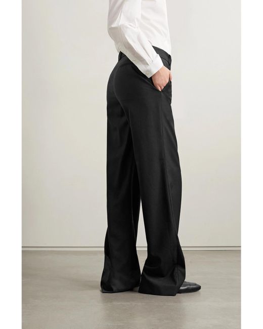 The Row Black Bufus Hose Mit Geradem Bein Aus Wolle