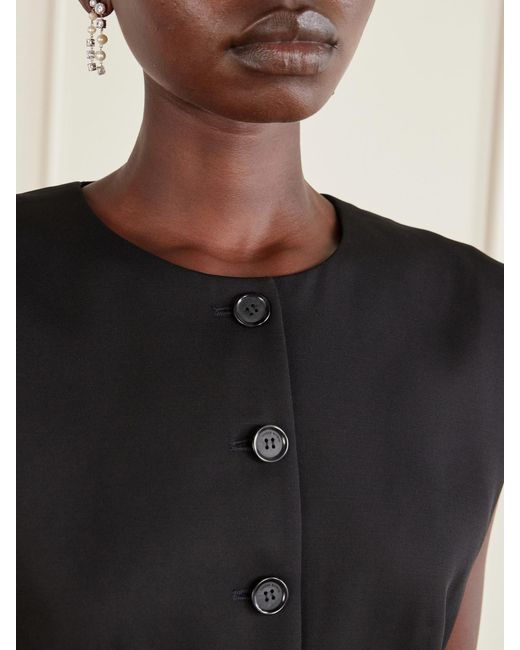 Magda Butrym Black Silk And Cashmere-Blend Crepe Vest