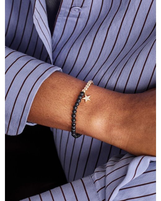Sydney Evan Natural Star Charm 14-Karat, Onyx And Diamond Bracelet