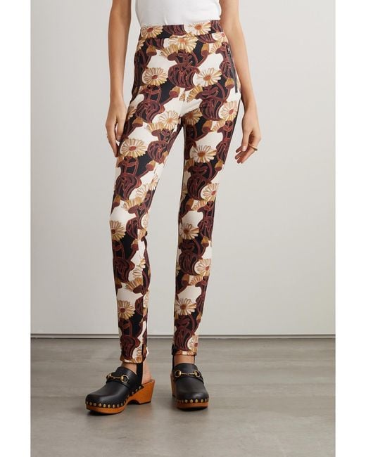 LaDoubleJ Brown Sky Printed Tech-Jersey Leggings