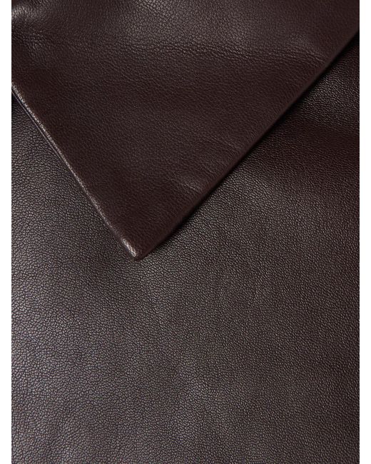 St. Agni Brown Cocoon Paneled Leather Jacket