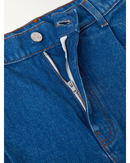 Marni Blue Tief Sitzende Jeans Mit Weitem Bein Und Falten