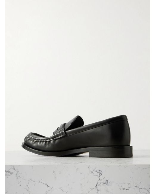 Burberry Black Leather Penny Loafers