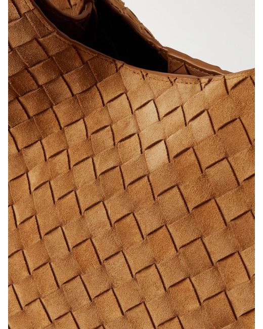 Bottega Veneta Brown Campana Large Intrecciato Suede Shoulder Bag