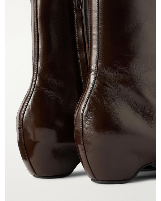 Khaite Brown Sybil Leather Ankle Boots