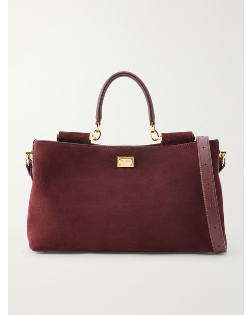 Dolce & Gabbana Red Vittoria Suede Tote