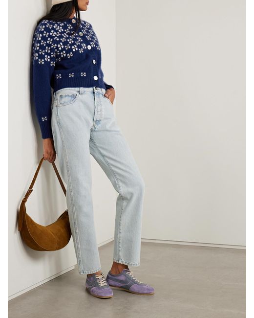 Calle Del Mar Blue Fair Isle Cashmere Cardigan