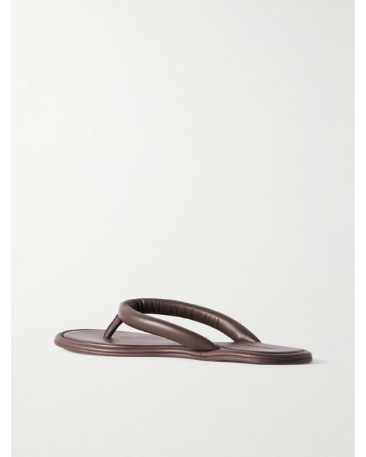 St. Agni Brown Sumi Padded Leather Flip Flops