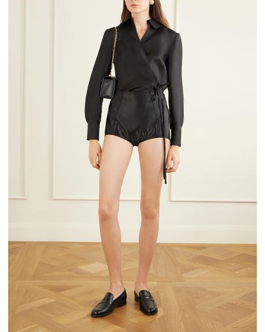 Dolce & Gabbana Black Satin High Waist Shorts