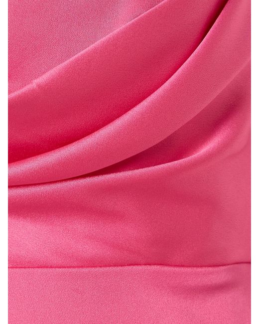 Alex Perry Pink Strapless Draped Satin-Crepe Gown