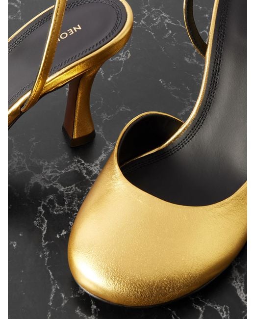 Neous Baten Metallic Leather Slingback Pumps