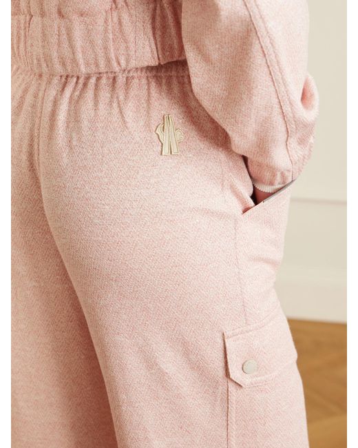 Moncler Pink Cotton-Jersey Straight-Leg Sweatpants
