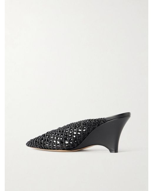 Le Monde Beryl Black Victoria 70 Woven Leather Mules