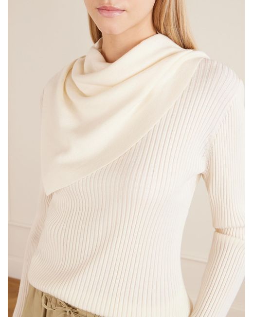 Zimmermann Natural Valiant Scarf Wool Sweater