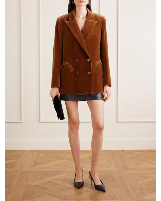 Blazé Milano Brown Everynight Cotton-Velvet Blazer