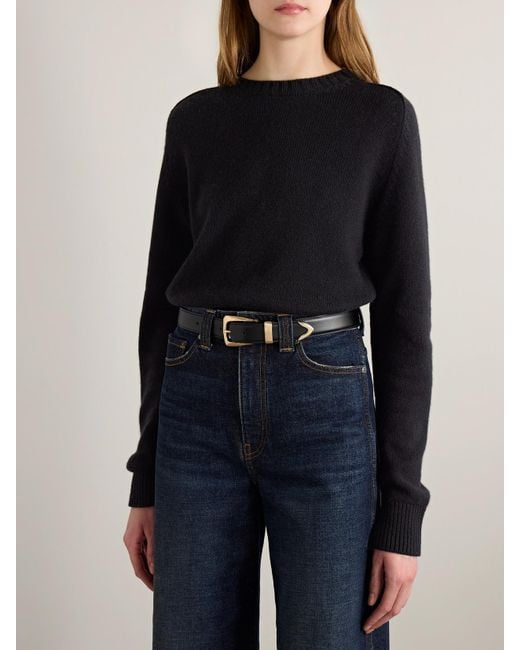 Khaite Black Benny Leather Belt