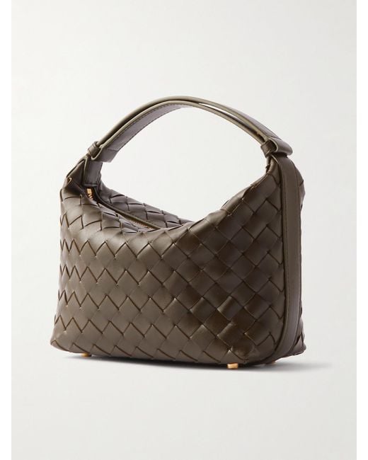 Bottega Veneta Brown Wallace Mini Intrecciato Leather Shoulder Bag