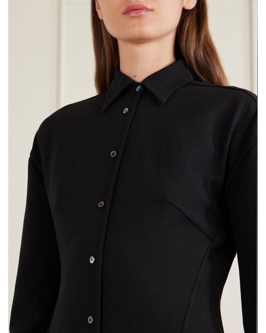 Jil Sander Blue Wool-Blend Twill Shirt
