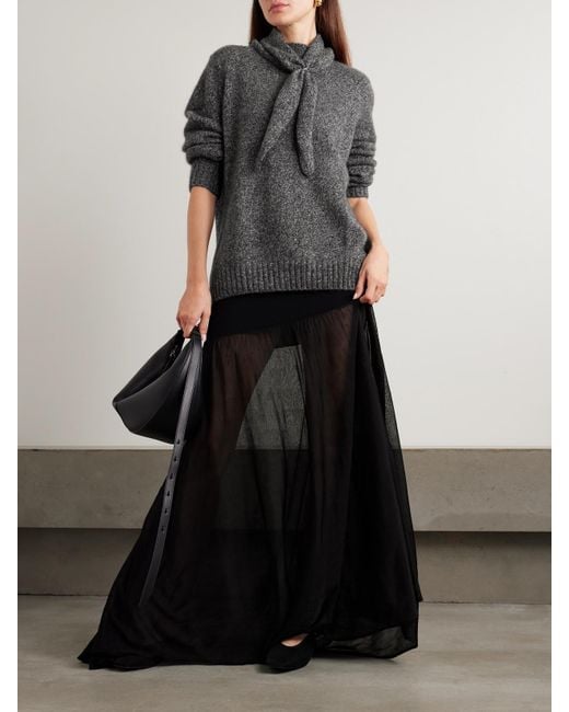 arch4 Gray Verona Organic Cashmere And Silk-Blend Sweater And Scarf Set