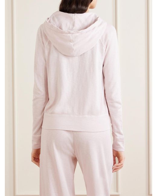 James Perse Pink Vintage French Cotton-Terry Hoodie