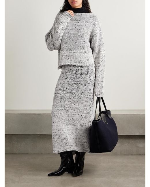 Proenza Schouler Gray Maddox Oversized Cotton-Blend Sweater