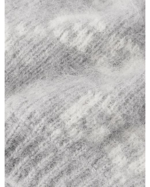 Gucci Gray Jacquard-Knit Alpaca-Blend Beanie