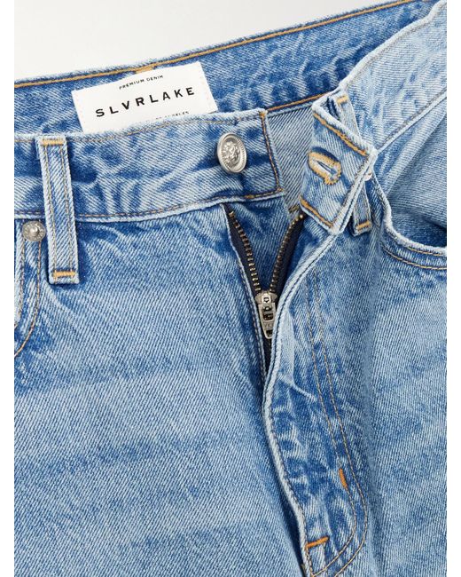 SLVRLAKE Denim Blue Kendra High-Rise Straight-Leg Jeans