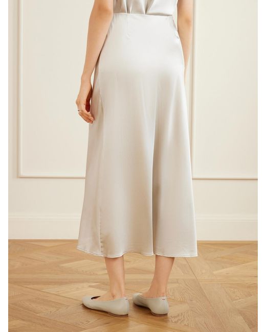 The Park White Max Silk-Satin Maxi Skirt