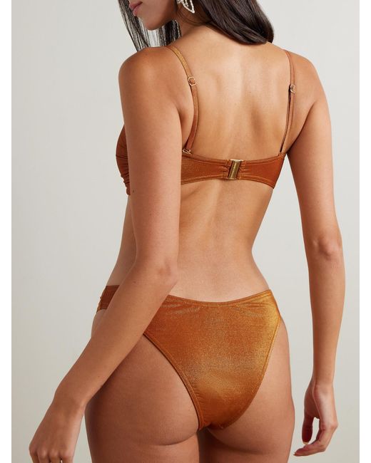 Zimmermann Brown Daylight Metallic Bandeau Bikini