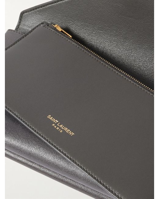 Saint Laurent Gray Leather Wallet