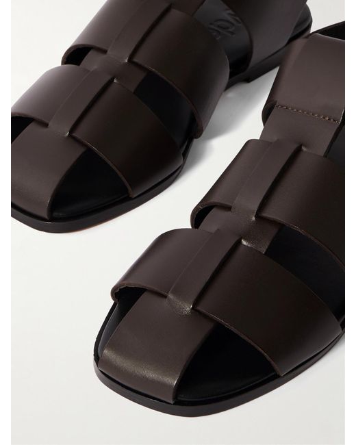 Aeyde Black Whit Leather Sandals