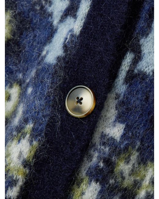 ALÉMAIS Blue Madalena Oversized-Cardigan Aus Jacquard-Strick