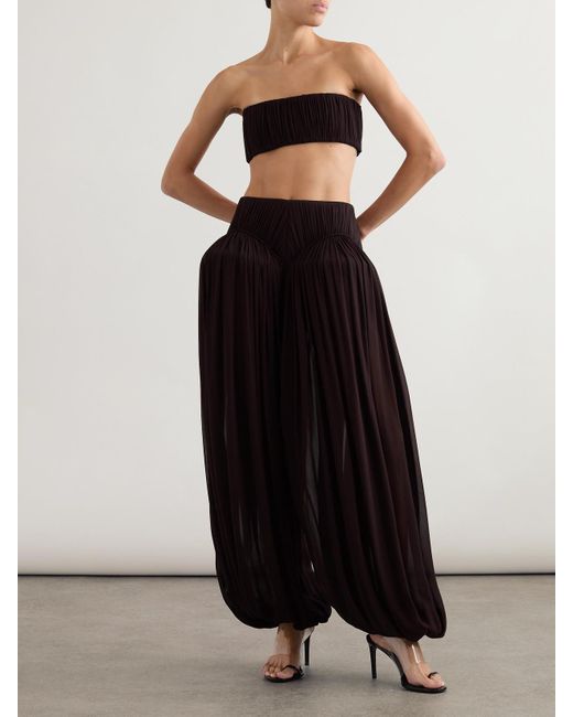Alaïa Black Pleated Crepe Balloon Pants