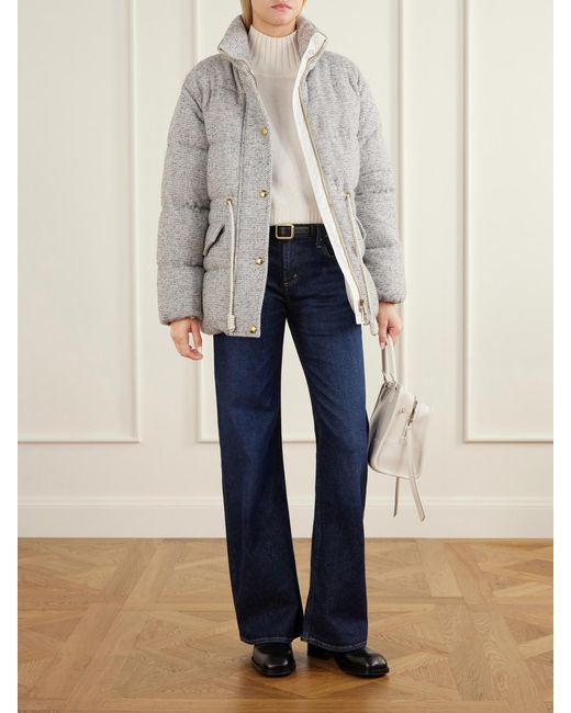 Moncler White Diaphanes Wool-Blend Quilted Down Jacket