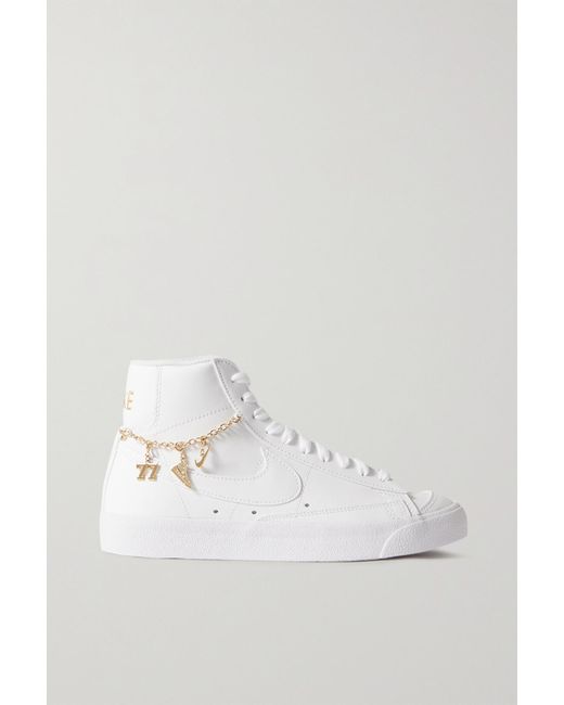 Nike Blazer Mid '77 Lx Embellished Leather Sneakers in White | Lyst