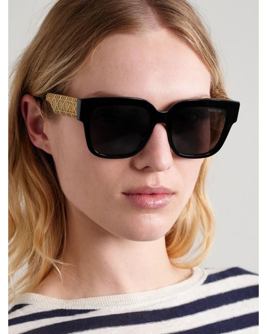 Dior Black Diorésille S1I Square-Frame Acetate And-Tone Sunglasses