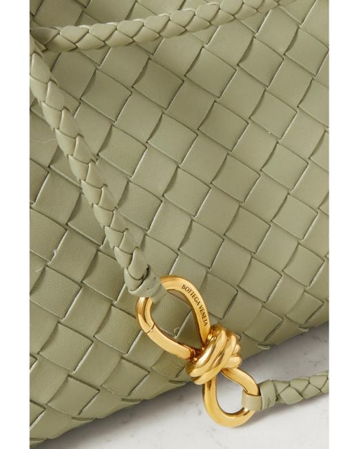 Bottega Veneta Green Andiamo Small Intrecciato Leather Tote
