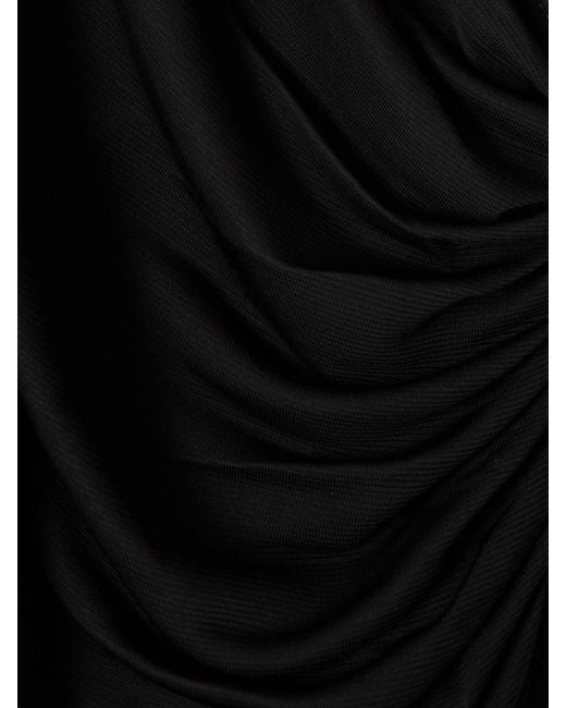 Max Mara Black Wickelbluse Aus Stretch-Jersey Mit Applikation