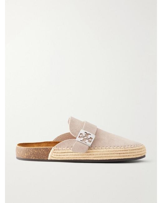 Tory Burch White Mellow Suede Mules