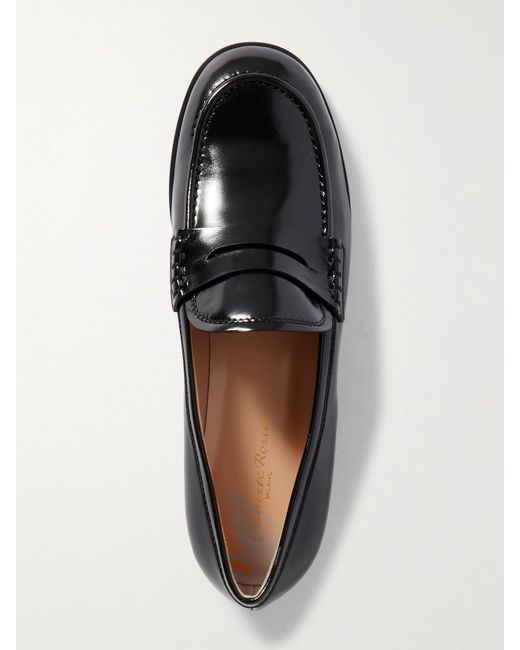 Gianvito Rossi Black Georgie Patent-Leather Loafers