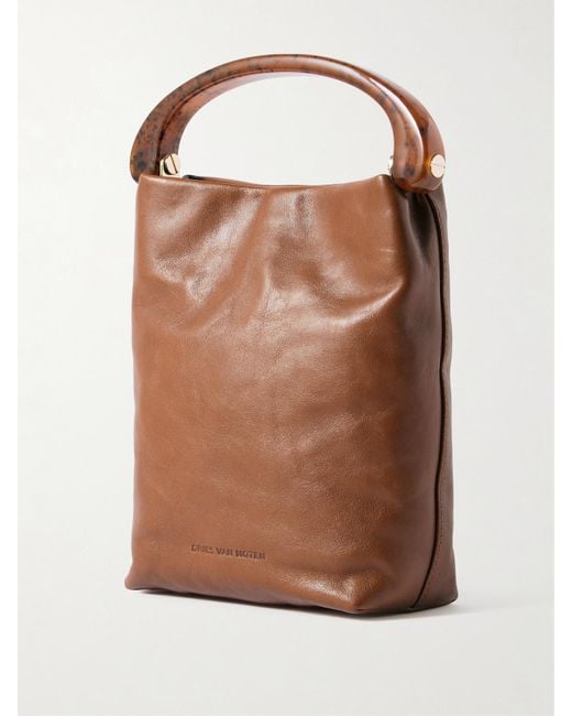 Dries Van Noten Brown Mini Tote Aus Leder