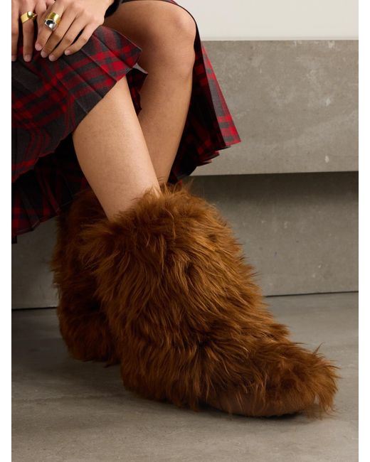Tod's Brown Shearling Ankle Boots