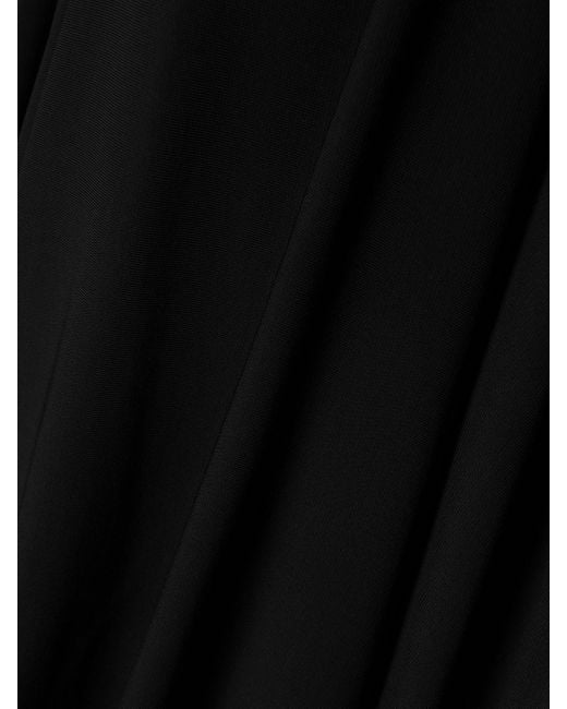 Alaïa Black Draped Stretch-Knit Maxi Skirt
