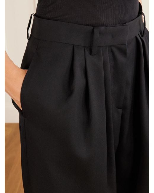Isabel Marant Black Janice Pleated Wool Tapered Pants