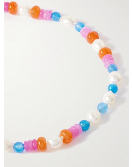 Gohar World Multicolor Turkish Delight Kette Aus Seide Mit Mehreren Steinen Und Details Aus Silber