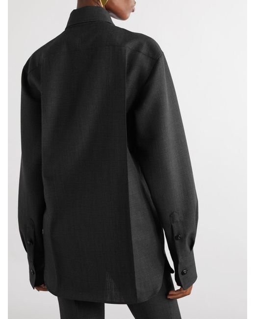 Alexander McQueen Black Hemd Aus Einer Woll-Mohairmischung Mit Glencheck-Muster