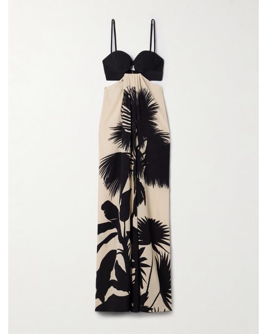 Johanna Ortiz Fascination Of The East Open-Back Pleated Printed Silk Crepe  De Chine Maxi Dress in White | Lyst