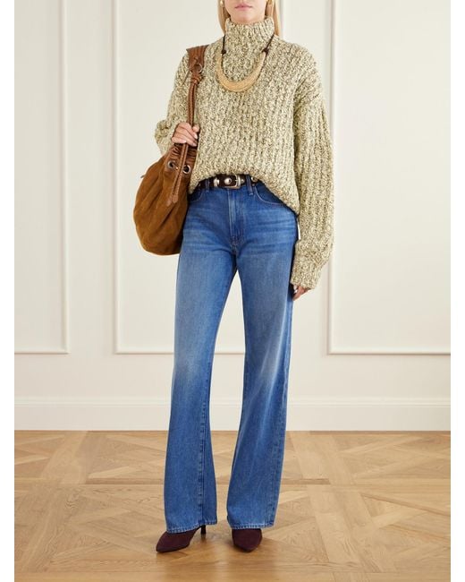 Ulla Johnson Natural Albie Ribbed-Knit Turtleneck Sweater